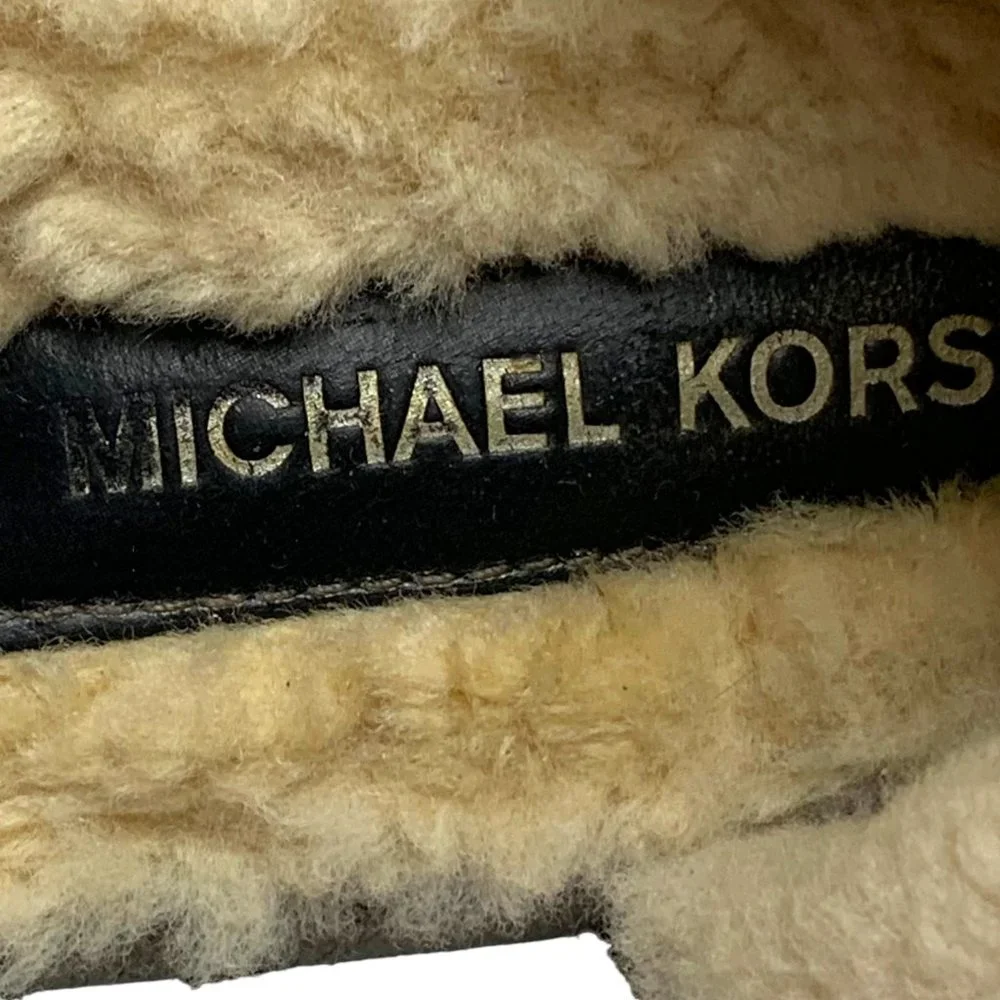 Michael Kors Metallic Leather Genuine‎ Shearling lined Slippers